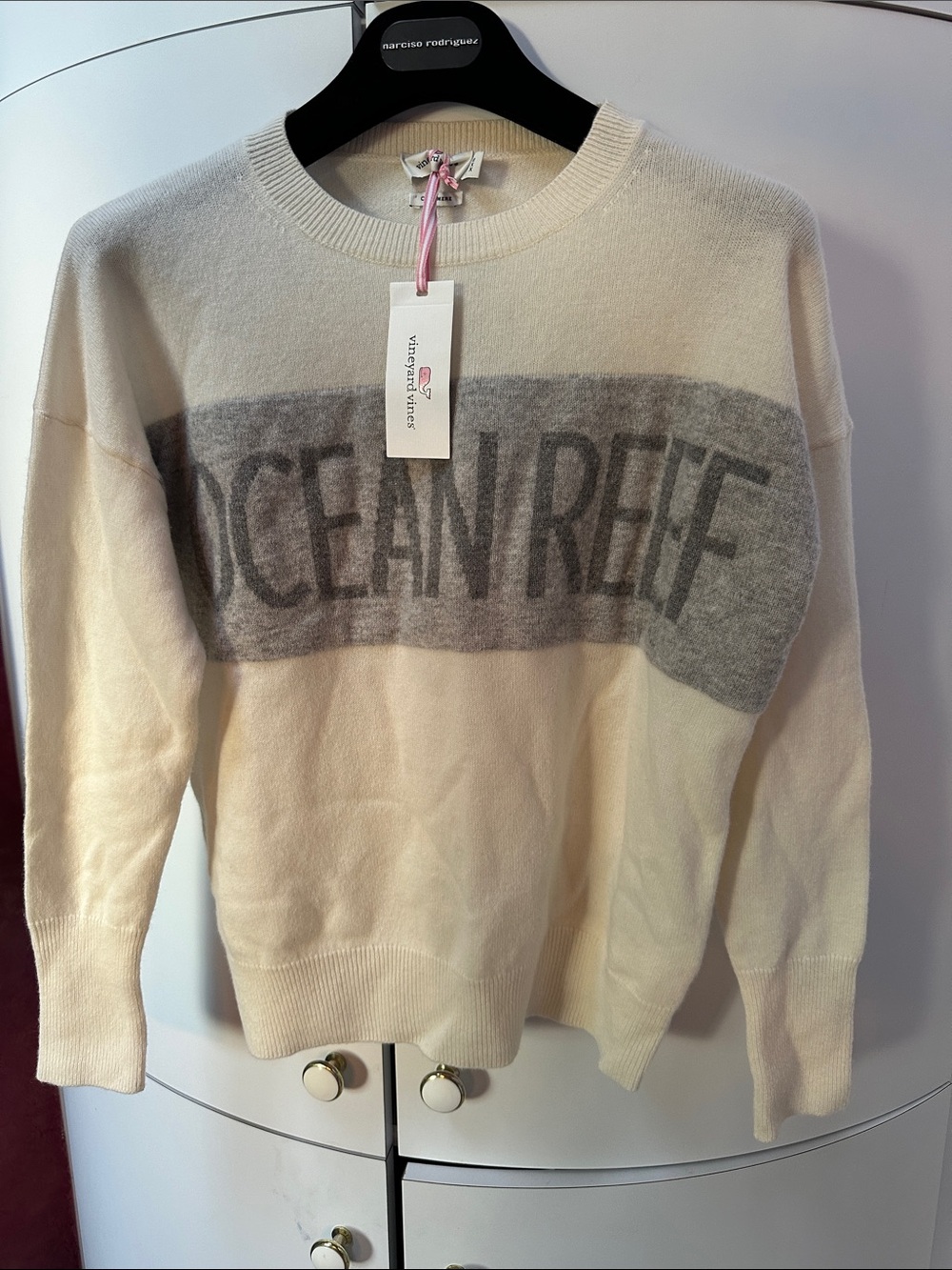 Vineyard Vines Ocean Reef  cashmere Sweater Marshmallow XXS, new with tag